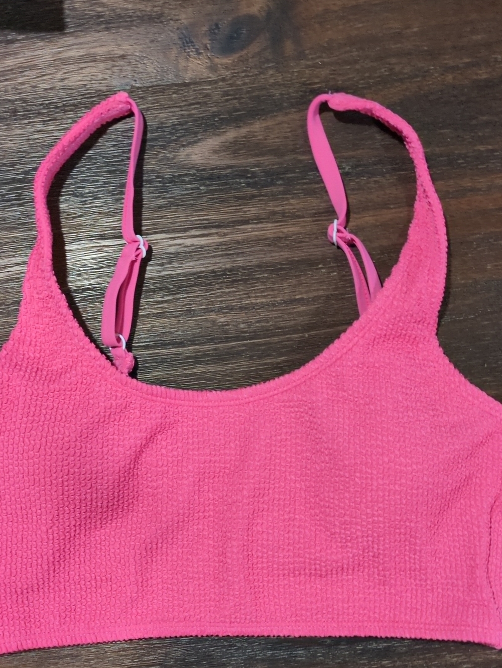Bar III Pink Textured Women's Swim Top Medium